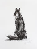 German Shepherd GSD charcoal drawing - ORIGINAL