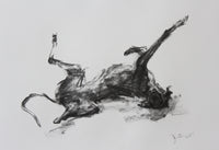 SOLD "In Blissful Repose" Charcoal sketch ORIGINAL drawing - Large