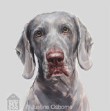 SOLD Weimaraner Portrait Oil Painting ORIGINAL