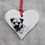 Border Terrier portrait Heart