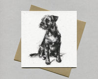 Border Terrier Sitting Fine art card