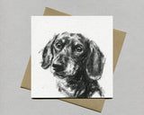 Dachshund portrait Fine art card