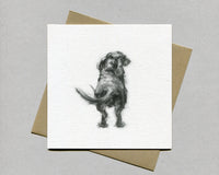 Dachshund Wagging Fine art card