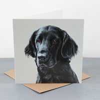 Flat-Coated Retriever Fine art card