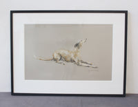 SOLD "Blissful" whippet pastel ORIGINAL dog drawing FRAMED