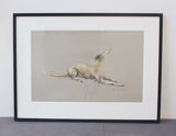 SOLD "Blissful" whippet pastel ORIGINAL dog drawing FRAMED