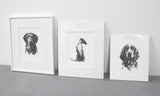 Sighthound Standing Ink Sketch Print