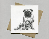 Lolling Pug Fine art card