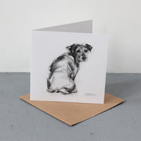 "Over my Shoulder" Terrier Fine art card