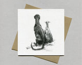 Sitting Lurchers Fine art card