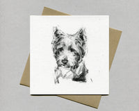 Pensive Westie Fine art card
