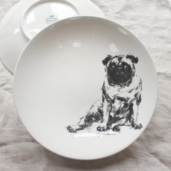 Sitting Pug - Large Bowl