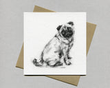 Sitting Pug Fine art card