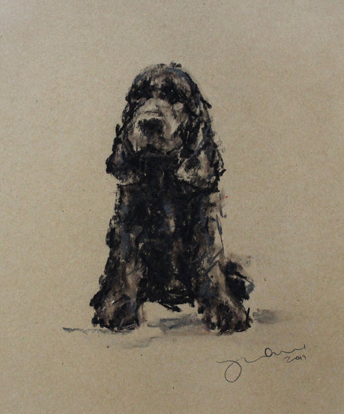 SOLD Cocker Spaniel Pastel on Paper - Original Drawing