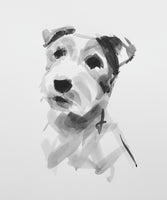 Terrier ink on paper - Original Dog Drawing