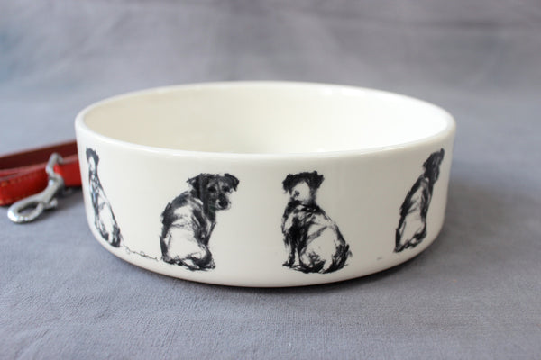 Terrier Pair Dog Feeding Bowl - Large