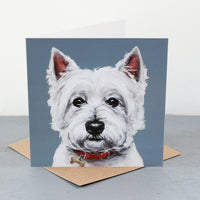 Westie Red Collar Fine art card