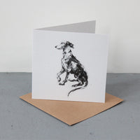"Please" Whippet  Fine art card